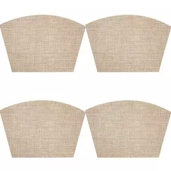 4 Pieces Round Table PVC Placemats Shaped Woven Placemat Clean Non-slide Kitchen Place Mat for Home Hotel красный