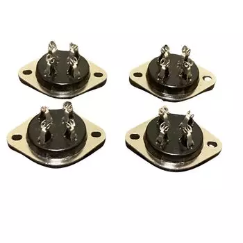 4 Pin Vacuum Tube Socket Gold Plated Tin Plated Set of 4 2A3 300B 274a Vacuum Tube Amplifier Audio Homemade D.Stomo GZS4-F-G (Tin Plated)