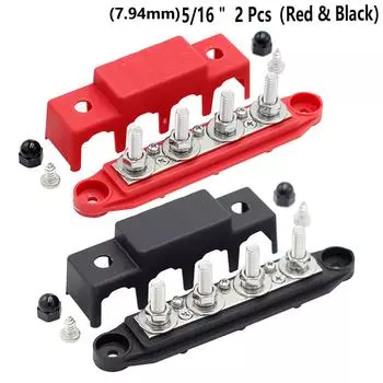 4-полюсная распределительная шина с крышкой, 5/16 , 3/8 , макс. 48 В, 250 А, для судоходства, автомобилестроения и солнечной энергетики