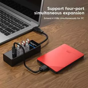 4 порта USB 3.0 концентратор USB концентратор высокоскоростной USB разветвитель адаптер 5 Гбит/с ПК компьютерные аксессуары многопортовый концентратор 4 порта USB 3.0 2.0 чёрный
