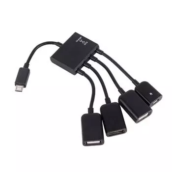 4-портовый микро-USB-хост OTG-адаптер-кабель для планшетного смартфона Android