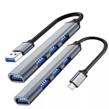4-портовый USB-концентратор USB 3,0, USB-концентратор, док-станция Type C 3,1, мульти-USB-сплиттер, OTG-адаптер для Xiaomi, Huawei, Lenovo, Macbook Pro, порт USB 3,0 2,0 USB