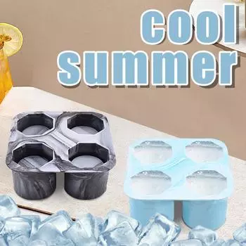 4 последовательные чашки для льда, силиконовая форма для льда в виде ромба, силиконовая форма для коктейля, поднос для льда, льдогенератор, коробка для льда, силиконовая форма для чашек для льда One Size синий