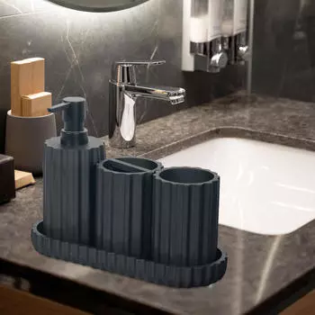 4 предмета Аксессуары для ванной комнаты Аксессуары для ванной Полный набор Подарок на новоселье Современный дозатор мыла чёрный