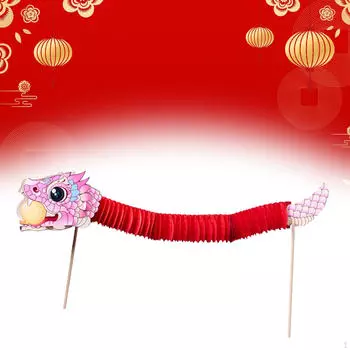 4 предмета Китайский Год Змеи DIY Материал Наборы для поделок для мальчиков и девочек Аксессуары для вечеринок Pink