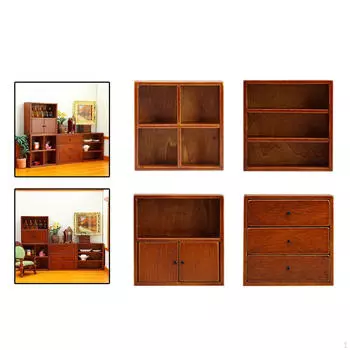 4 предмета кукольный домик шкаф книжная полка масштаб 1/12 бар паб украшения аксессуары