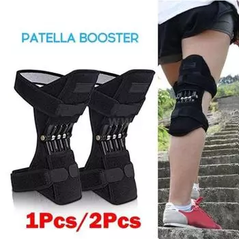 4 пружинный усилитель для колена, защита коленного сустава, усилитель для транспортировки, защита от старых холодных ног, альпинистское защитное снаряжение 2pcs чёрный