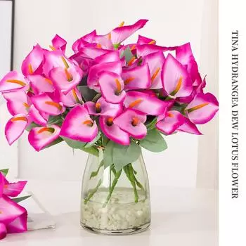 4 пучка искусственных цветов лилии каллы настоящие прикосновения искусственные цветы каллы букет искусственных цветов для дома сад вечеринка свадьба центральный цветочный декор красный