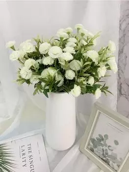 4 пучка маленьких гвоздик искусственных цветов объемный искусственный цветок со стеблями шелковые цветы гвоздики для свадьбы на открытом воздухе украшения для дома и отеля белый