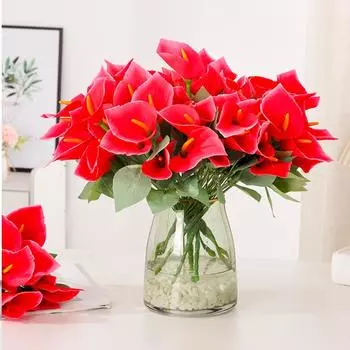 4 пучка шелковых цветов каллы искусственные цветы настоящие искусственные цветы каллы букет для дома сад вечеринка свадьба центральный цветочный декор красный