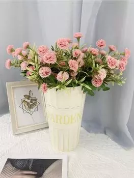 4 пучка шелковых гвоздик, маленькие искусственные цветы гвоздики, объемные искусственные цветы со стеблями для украшения свадьбы дома отеля на открытом воздухе белый