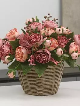 4 пучка снежинок, чайная роза, искусственный букет цветов, цветочный орнамент, цветочная композиция, украшение для дома, свадебный декор оранжевый