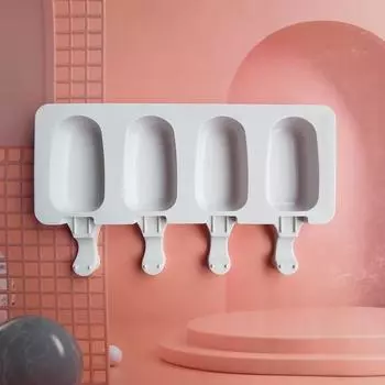 4 ячейки овальная форма из силикагеля силиконовая форма для мороженого форма для эскимо DIY производитель эскимо поднос для льда инструмент для выпечки торта