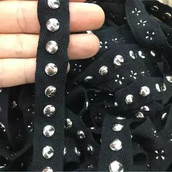 4 ярда/лот, ширина 2 см, хлопковая тесьма, металлические бусины, холщовый ремень, ремень для одежды, плечевой воротник, аксессуары, декоративное кружево 4Yards белый