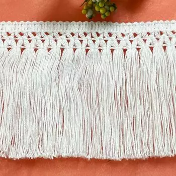4 ярда/лот, ширина 8 см, качество 8 см, бежевая хлопковая кружевная кисточка для домашнего текстиля, ручная работа, сделай сам, бежевая кружевная занавеска, материал для украшения дома 8cm*4Yards бежевый