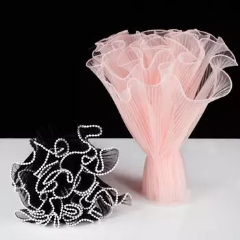 4 ярда упаковка для букета цветов жемчужная пряжа волна роза флористическая упаковка кружевной сетчатый материал свадебный подарок украшения принадлежности