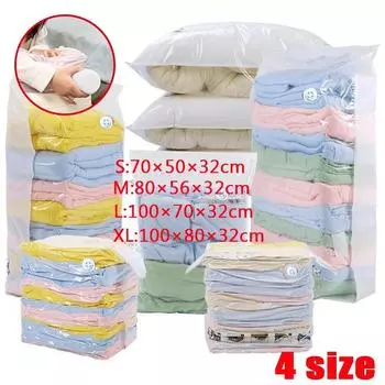 4 размера безвоздушный вакуумный мешок с вакуумной запайкой Компактный герметичный безвоздушный вакуумный компрессионный мешок для хранения подушек, одеял, одеял 70x50x32cm