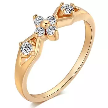 4 размера нежные блестящие белые украшения из циркона медное обручальное кольцо ювелирный подарок 5.25#