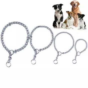 4 размера, ошейник-цепочка из нержавеющей стали для собак, регулируемые аксессуары для домашних животных, ошейник для маленьких, средних и больших собак, ошейник-питпул S 1.6X30CM
