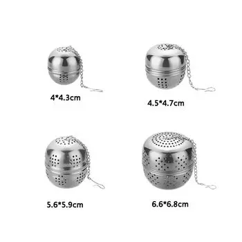 4 размера, яйцевидный заварник из нержавеющей стали, сито для чая, подвесная сетка для защиты от утечек чая, сферический заварник для приправ, кухонные гаджеты