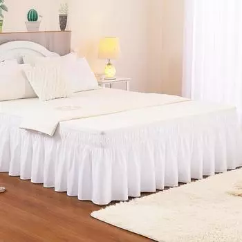 4 размера, высота 14 дюймов, легко надевается, эластичная обертка вокруг пылезащитной оборки, можно стирать в машине, каркас кровати и матрас, роскошная регулируемая юбка для кровати 75*39inch 190*100cmBed белый