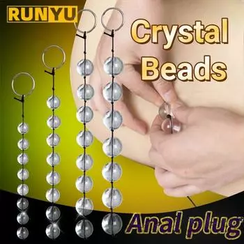 4 размера, задние шарики, стеклянные шарики, анальные шарики, секс-игрушки для женщин, прозрачный гарем, мужская и женская мастурбация 1pc