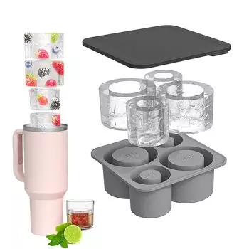 4 решетки для кубиков льда для 20 30 40 унций стаканов силиконовые цилиндрические лотки для кубиков льда летняя необходимая кухонная форма розовый