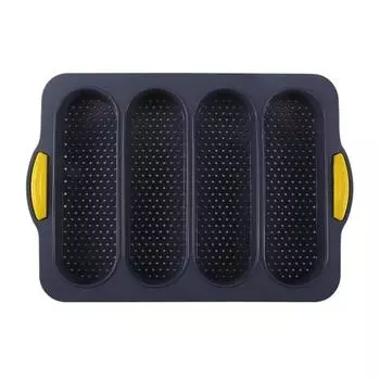 4 решетки противень для выпечки багетов из пищевого силикона антипригарная форма для выпечки хлеба ARI серый