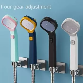 4 режима насадки для душа высокого давления с кнопкой включения-выключения, распылитель, экономия воды, регулируемая насадка для душа, фильтр для ванной комнаты белый