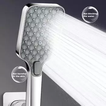 4 режима регулируемой душевой головки высокого давления ручной водосберегающий разбрызгиватель многофункциональный душевой распылитель аксессуары для ванной комнаты серебряный