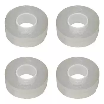 4 Rolls Double Sided Mounting Tape 9.8ft Long Each Cuttable Strong Ductility Reusable Transparent Tw