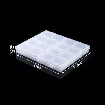 4 Rows Of 16-Grid Boxes, Desktop Transparent Finishing Box, Nail Art Jewelry Anti-Oxidation Plastic Sealing Box, Separate Packaging Box 21*17.5*2.6CM