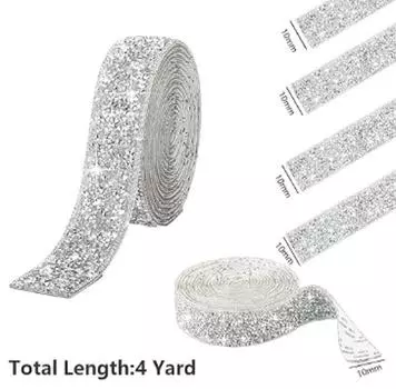 4 рулона серебряные блестящие ленты из смолы, самоклеящийся ремень, блестящие наклейки с бриллиантами, обертка, рулон с кристаллами для рукоделия, художественных промыслов 1