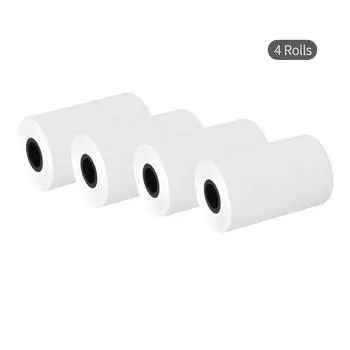 4 рулона термобумаги для чеков, 57x40 мм/2,24x1,57 дюйма, белая термобумага, рулон для билетов, прозрачный 4 Rolls белый
