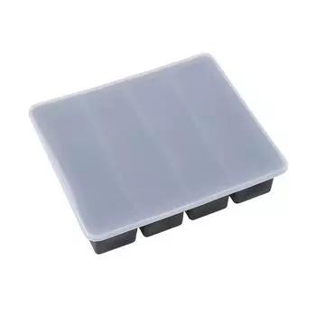 4 сетки, длинный лоток для кубиков льда, многоразовая силиконовая форма для кубиков льда, без BPA, льдогенератор, пищевая силиконовая форма для кубиков льда чёрный