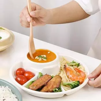 4 сетки, легко моющееся блюдо для ужина, многоразовый, полезный, портативный, уличный поднос для пикника, контейнер для еды