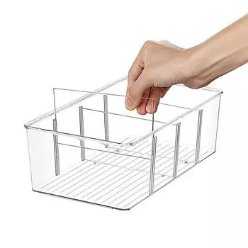 4 сетки, прозрачная кладовая, контейнеры для хранения продуктов со съемными перегородками, органайзер для кухни, холодильника, ящик для шкафа onesize