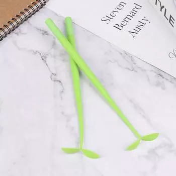 4 шт. 0,5 мм черные чернила Lucky Leaf Lovely гелевая ручка Green Leaf Writing Signature Pen для студентов, школьных офисных принадлежностей