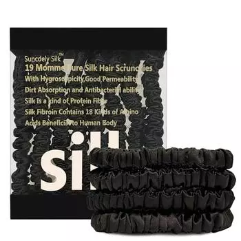 4 шт. 100% чистый шелк тутового дерева резинки для волос ручной работы женские аксессуары для волос для девочек чистый цвет натуральные резинки для волос коробка