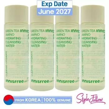 4 шт/100 мл_[INNISFREE] Увлажняющая очищающая вода с аминокислотами зеленого чая 25 мл (Образец) 25ml X 4pcs (100ml)