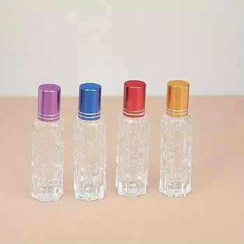 4 шт. 10 мл флакон-роллер для эфирного масла, многоразовый флакон для духов, стеклянный флакон-роллер для эфирного масла, косметический контейнер 4pcs