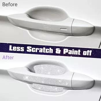 4 шт/10 шт. блестящие наклейки на дверные ручки автомобиля со стразами, устойчивые к царапинам наклейки, блестящие защитные стекла, универсальные детали