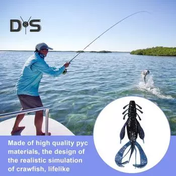 4 шт., 10 см/10 г, мягкая приманка для рака с блестками, реалистичная ПВХ, бионическая искусственная приманка для креветок, пресноводный соленый окунь, форель, аксессуары для рыбалки трава зеленый