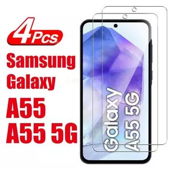 4 шт. 10D закаленное стекло для Samsung Galaxy A55 A55 5G защитная стеклянная пленка For Samsung A12 чистый