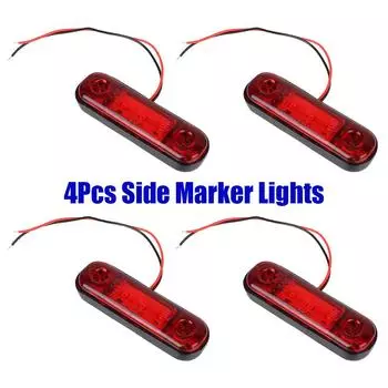 4 шт. 12 В светодиодные боковые габаритные огни, внешние фонари для автомобиля, сигнальная лампа, предупреждающий задний фонарь, 24 В сигнальные лампы торможения для грузовика, прицепа, автобуса
