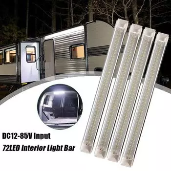 4 шт. 12 В светодиодные полосы света для салона автомобиля с выключателем для прицепа, грузовика, фургона, автофургона, грузового катера, каравана, кемпера, грузовика 6000K&WHITE