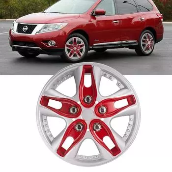 4 шт. 13-дюймовая накладка на обод ступицы колеса автомобиля, подходит для ступицы из алюминиевого сплава R13, декоративные автомобильные колпачки ступицы колеса серебряный