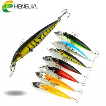 4 шт., 14 см, 16,2 г, металлические приманки Hengjia Minnow с тройными крючками из углеродистой стали, рыболовные снасти