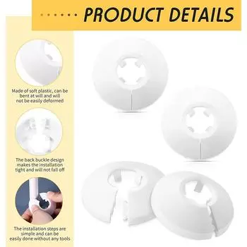 4 шт. 15 мм хомуты для радиаторной трубы, пластиковая накладка на радиатор, крышка водопроводной трубы для настенного воздуховода белый