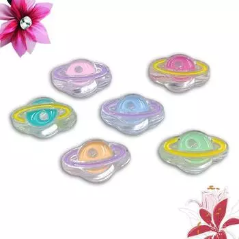 4 шт. 16*27 мм кулон «Планета» акриловые свободные бусины «сделай сам» для изготовления ожерелья, браслета и ювелирных изделий оранжевый